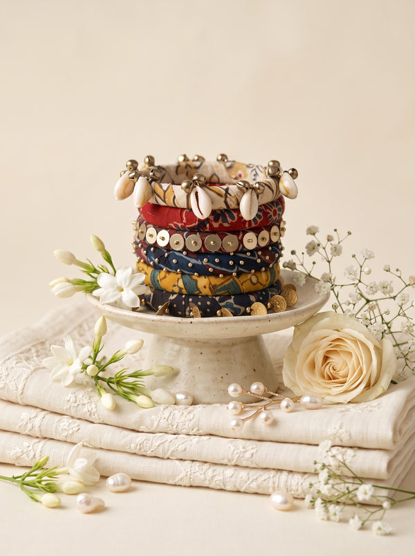 Navratri Special Handmade Fabric Bangles Set | Boho Ethnic Bangles
