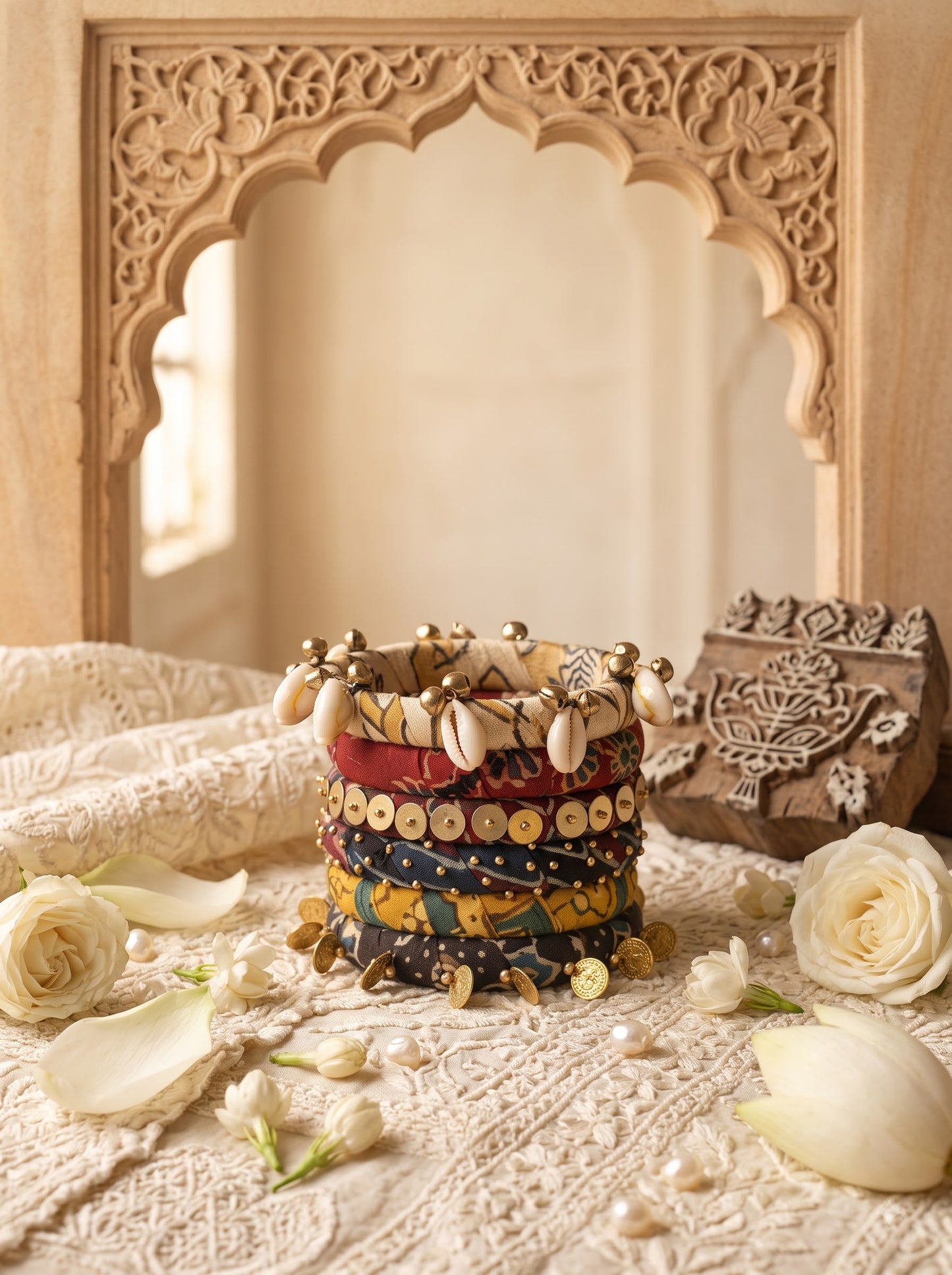 Navratri Special Handmade Fabric Bangles Set | Boho Ethnic Bangles