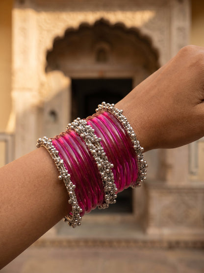 Magenta Jelly  Bangle with Ghungroo for single wrist | Jelly Bangles