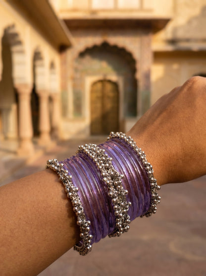 Purple Jelly  Bangle with Ghungroo for single wrist | Lavender Resin Bangles | jelly bangles