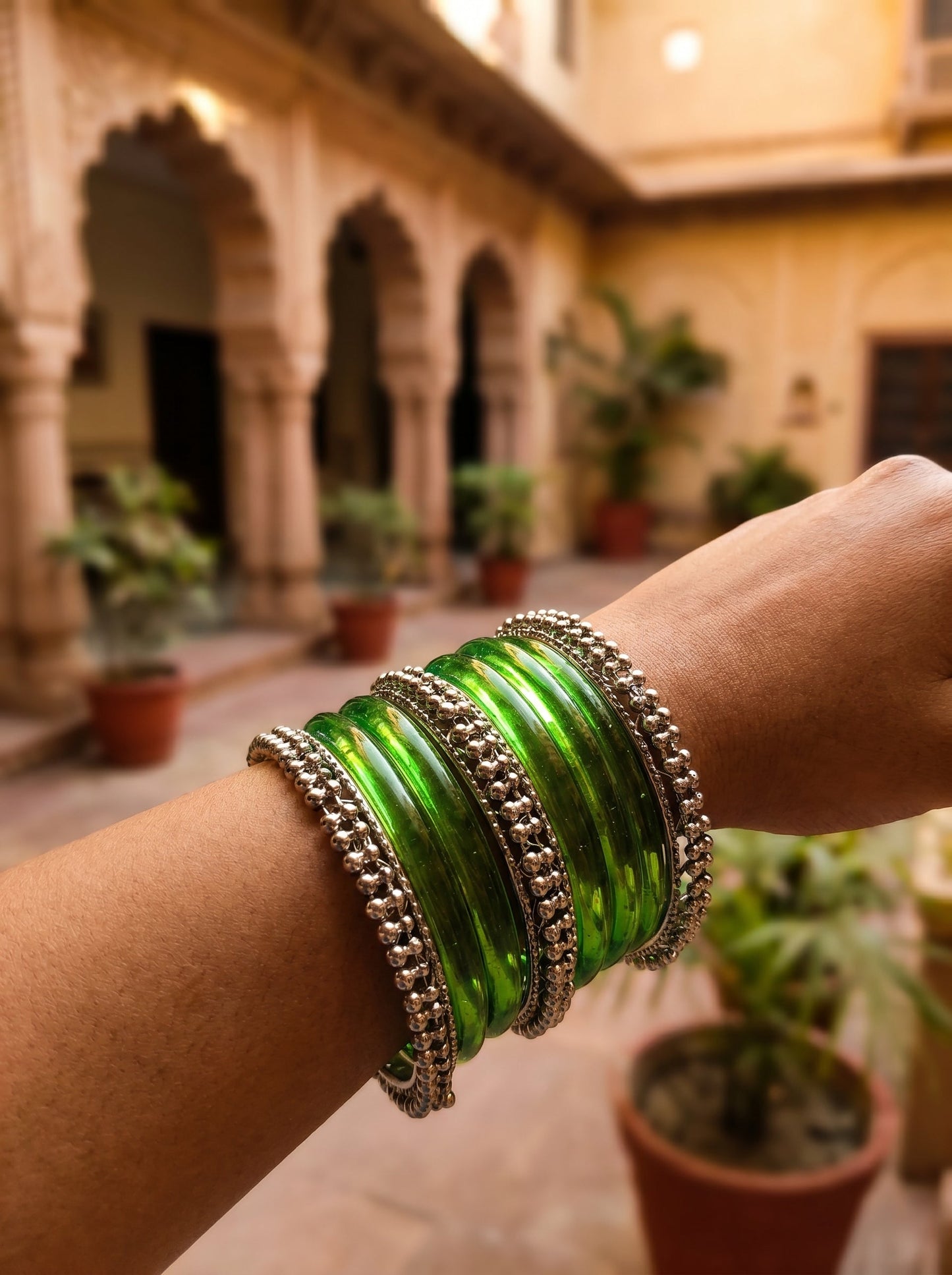 Green Jelly  Bangle with Ghungroo for single wrist | Lime Resin Bangles | Jelly Bangles