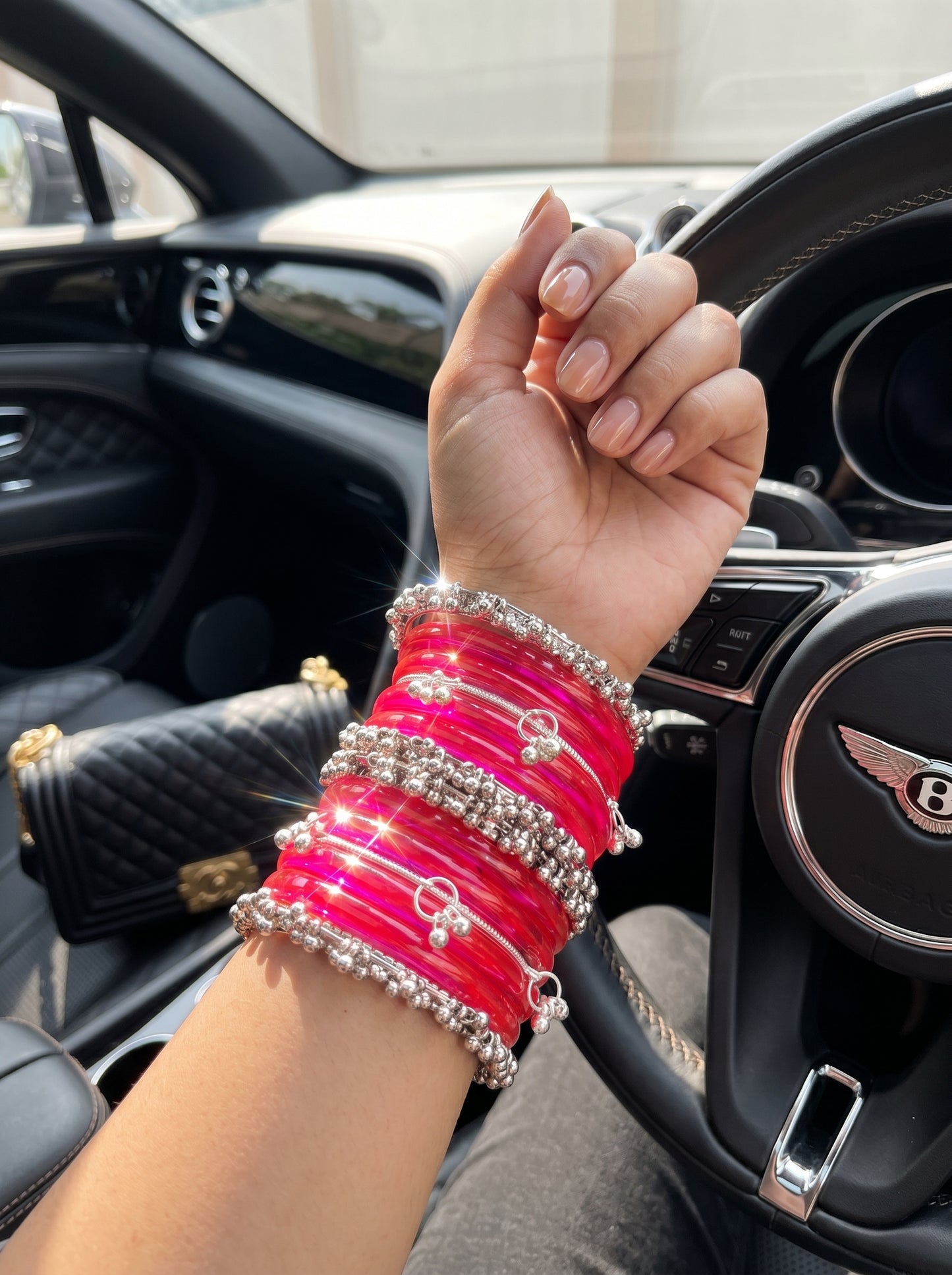 Magenta Jelly  Bangle with Ghungroo for single wrist | Jelly Bangles