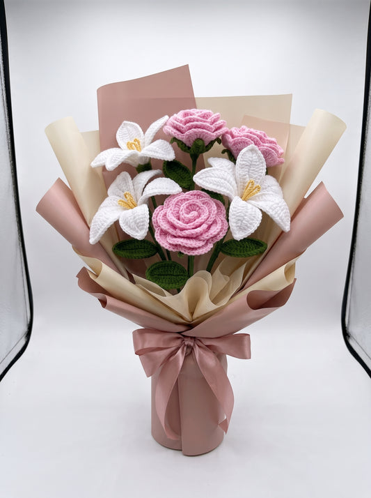 Lily & Rose Crochet Bouquet