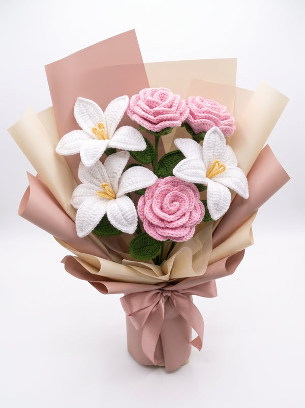 Lily & Rose Crochet Bouquet