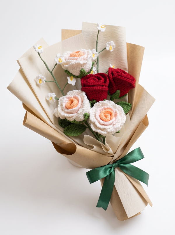 Mixed Crochet Flower Bouquet