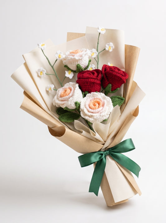 Mixed Crochet Flower Bouquet