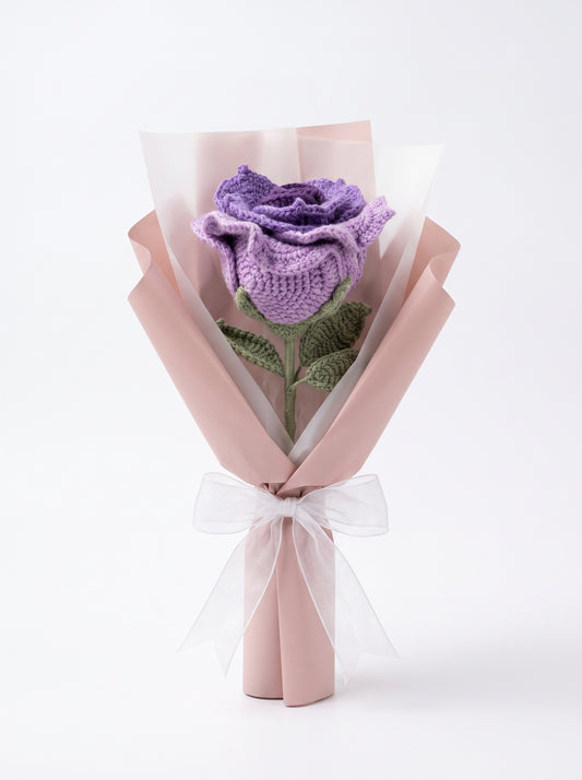 Lavender Crochet Rose Bouquet