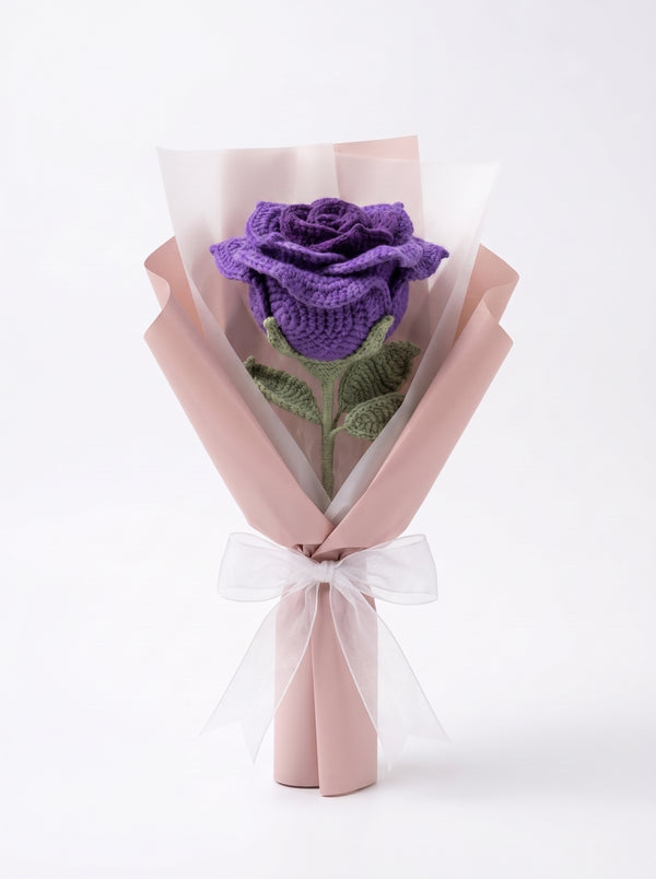 Lavender Crochet Rose Bouquet