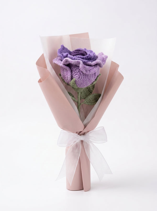 Lavender Crochet Rose Bouquet