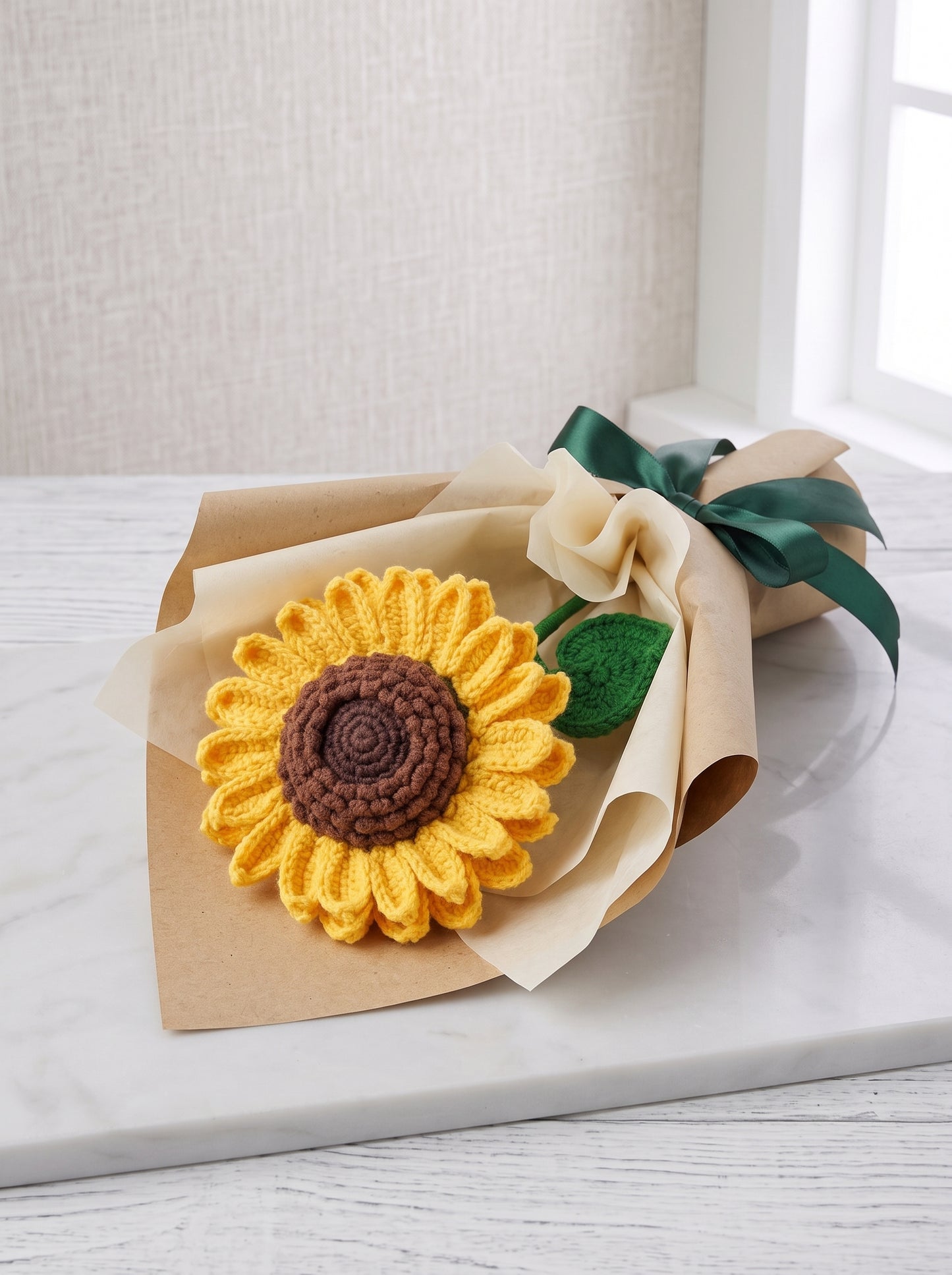 Everlasting Sunflower Crochet Bouquet