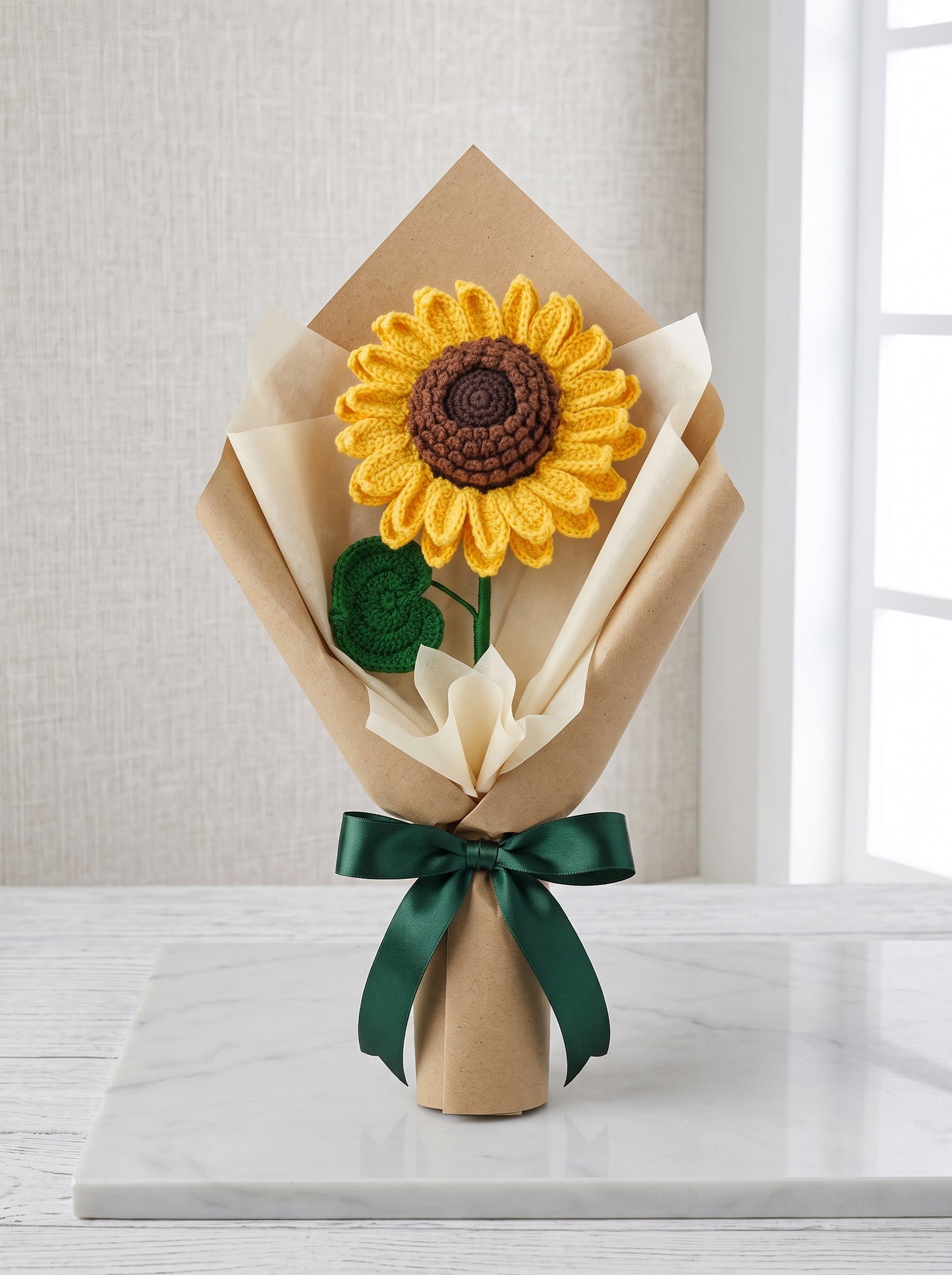 Everlasting Sunflower Crochet Bouquet