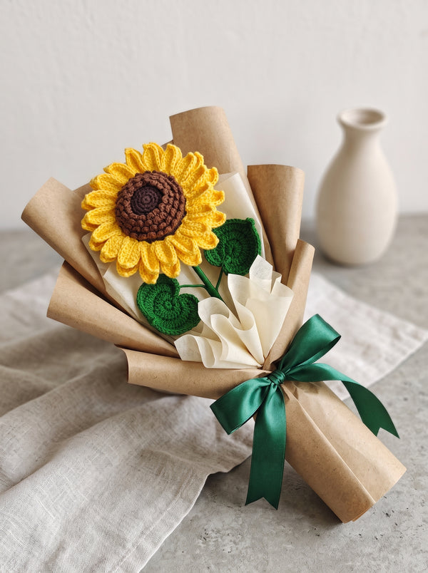 Everlasting Sunflower Crochet Bouquet
