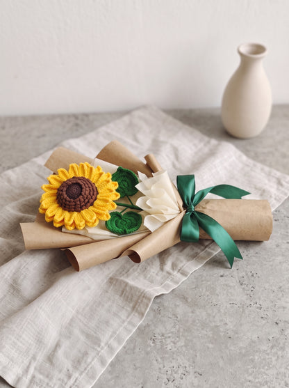 Everlasting Sunflower Crochet Bouquet