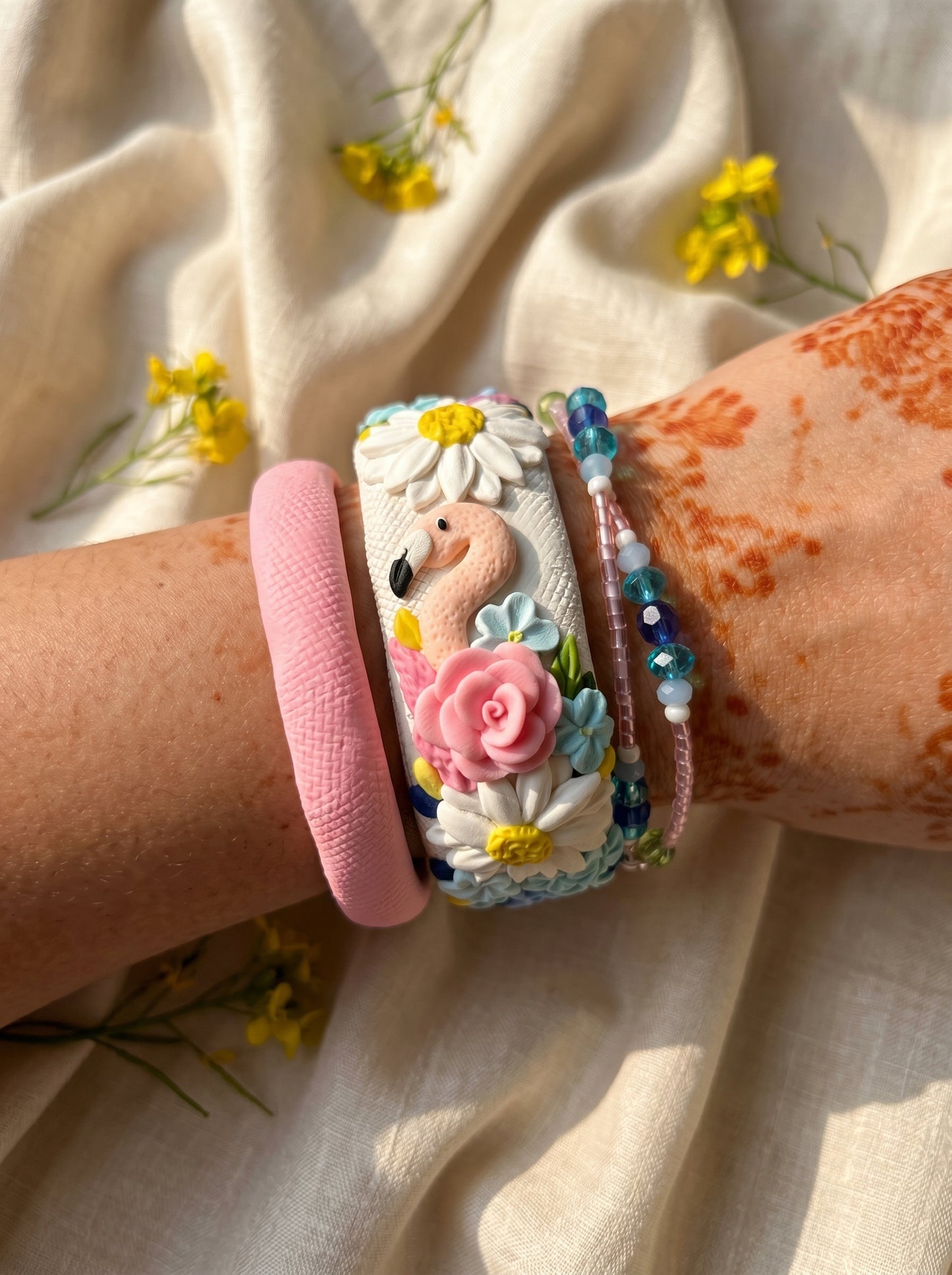 Modern Minimalist Polymer Clay Bangle - 100% Handcrafted