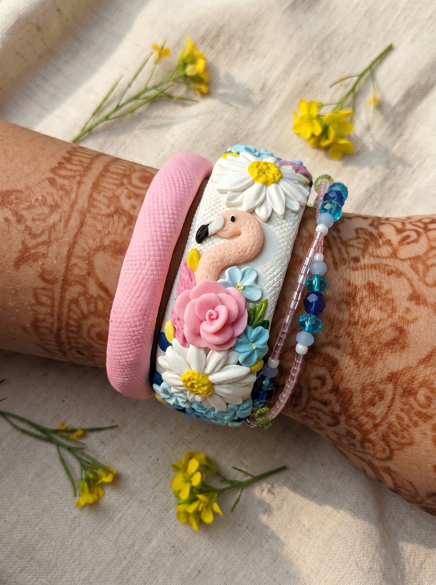 Modern Minimalist Polymer Clay Bangle - 100% Handcrafted