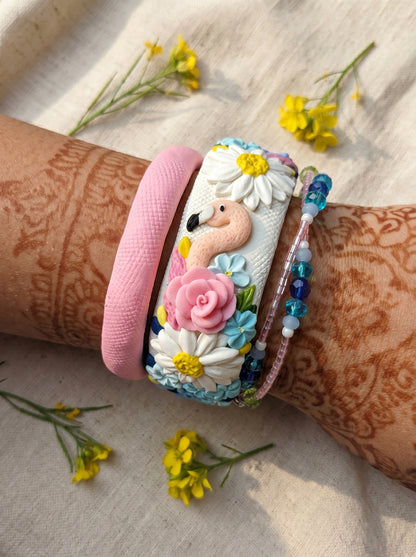 Modern Minimalist Polymer Clay Bangle - 100% Handcrafted