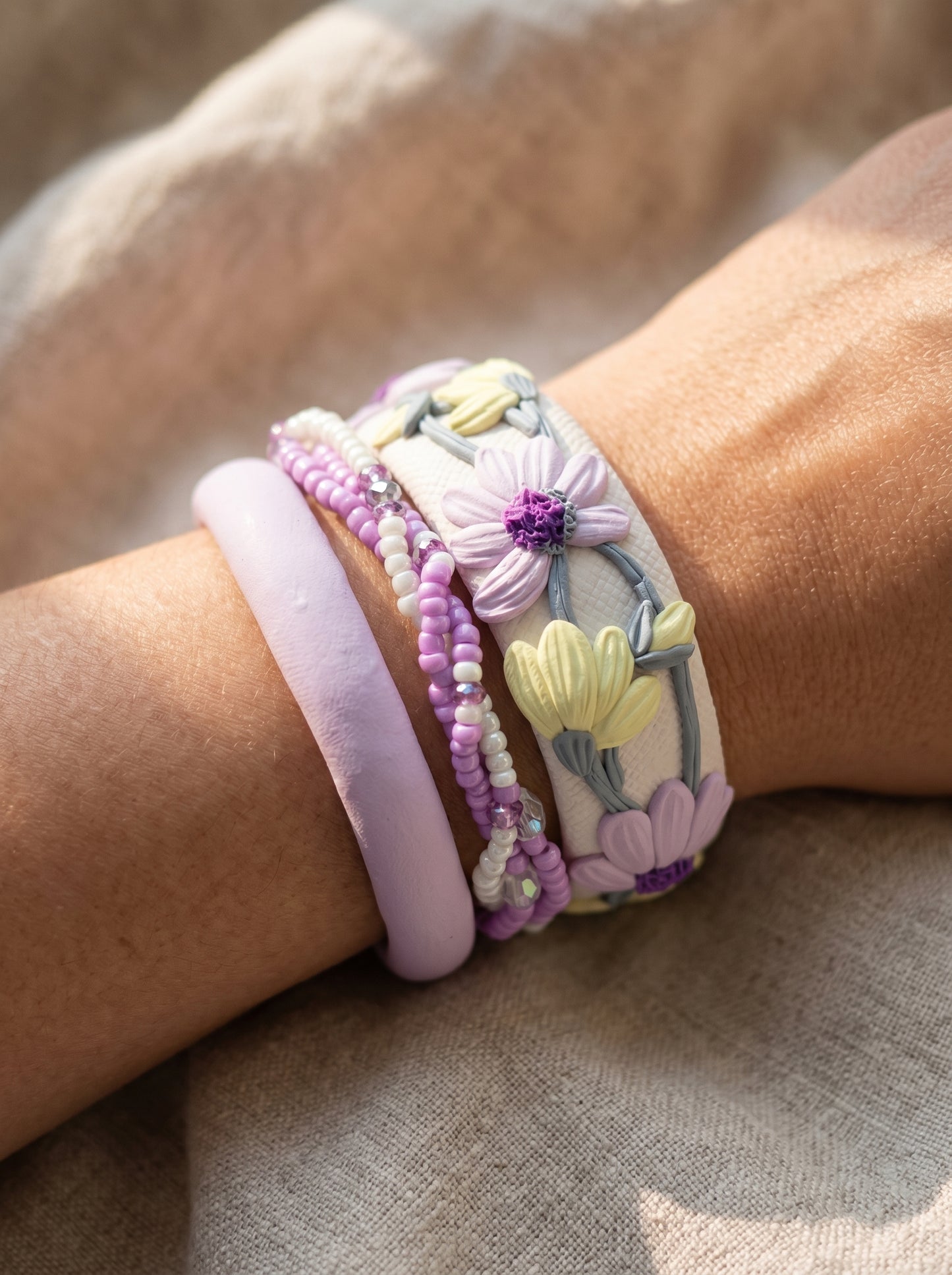 Festive Vibrant Polymer Clay Bangle - 100% Handcrafted