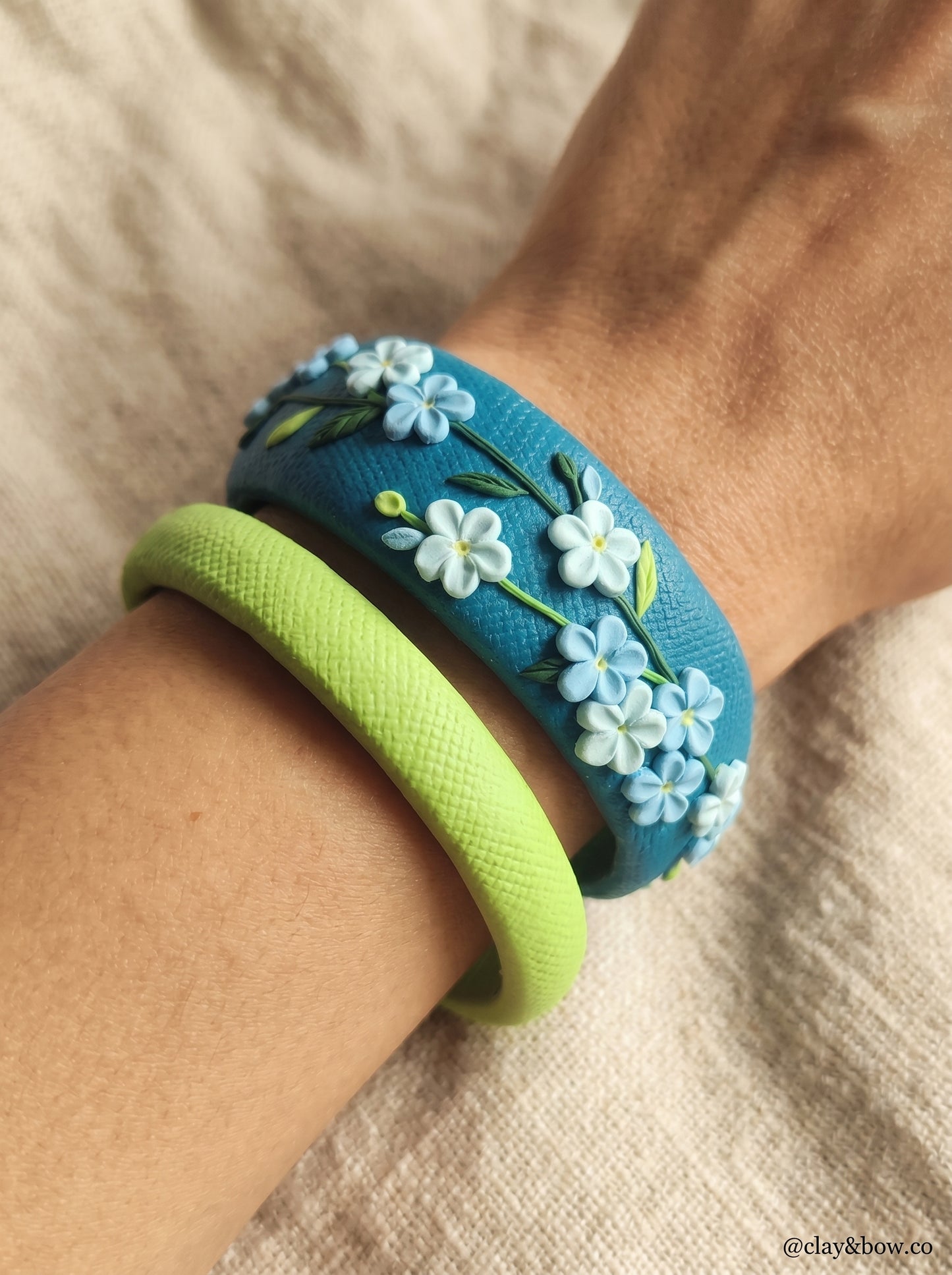 Contemporary Boho Polymer Clay Bangle - 100% Handcrafted