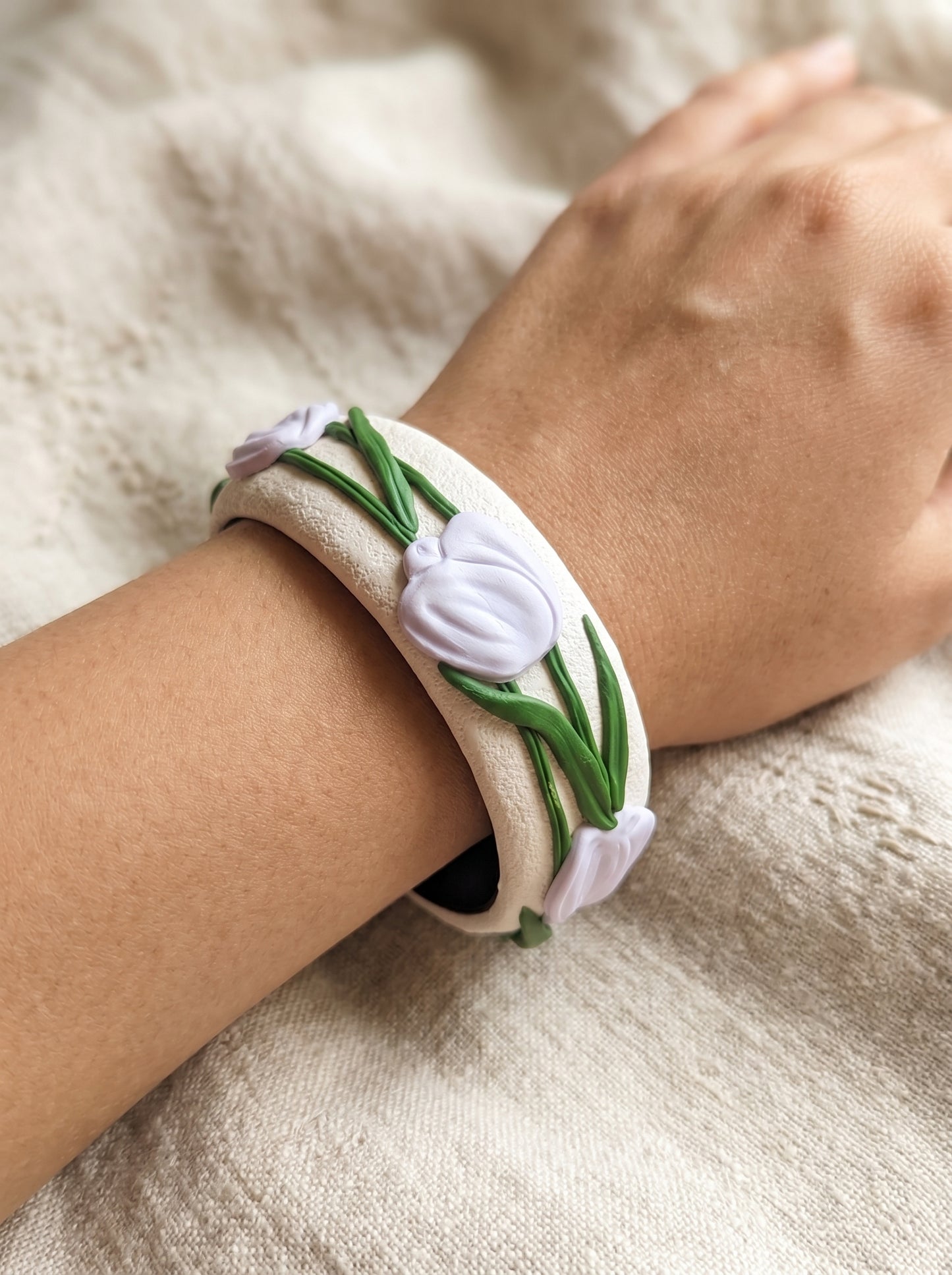 Artisanal Chic Polymer Clay Bangle - 100% Handcrafted