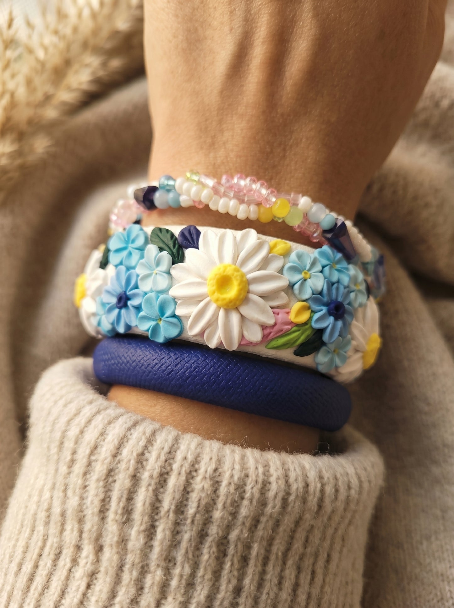Daily Luxury Polymer Clay Bangle - 100% Handcrafted
