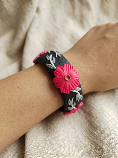 Graceful Pastel Polymer Clay Bangle - 100% Handcrafted