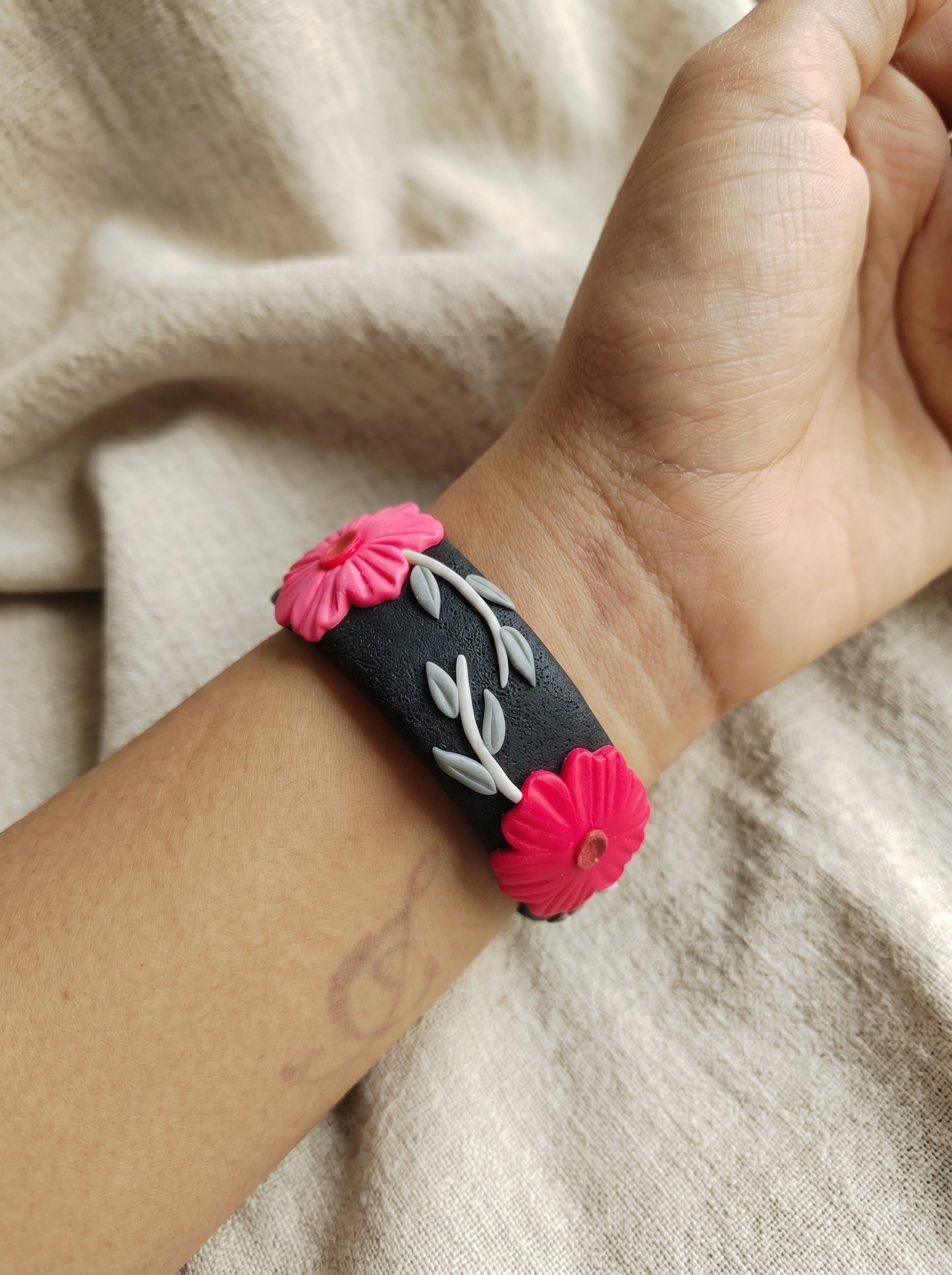 Graceful Pastel Polymer Clay Bangle - 100% Handcrafted