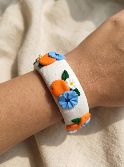 Earthy Organic Polymer Clay Bangle - 100% Handcrafted