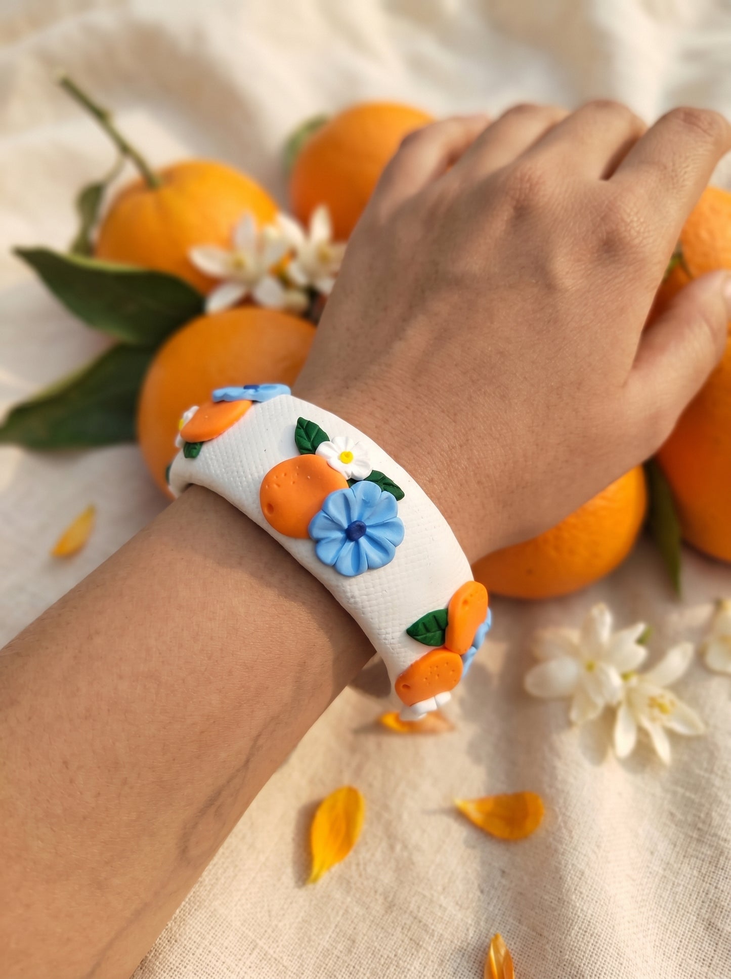 Earthy Organic Polymer Clay Bangle - 100% Handcrafted