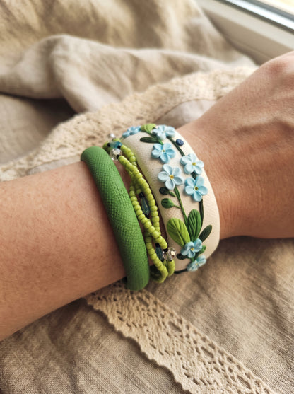 Minimalist Zen Polymer Clay Bangle set - 100% Handcrafted