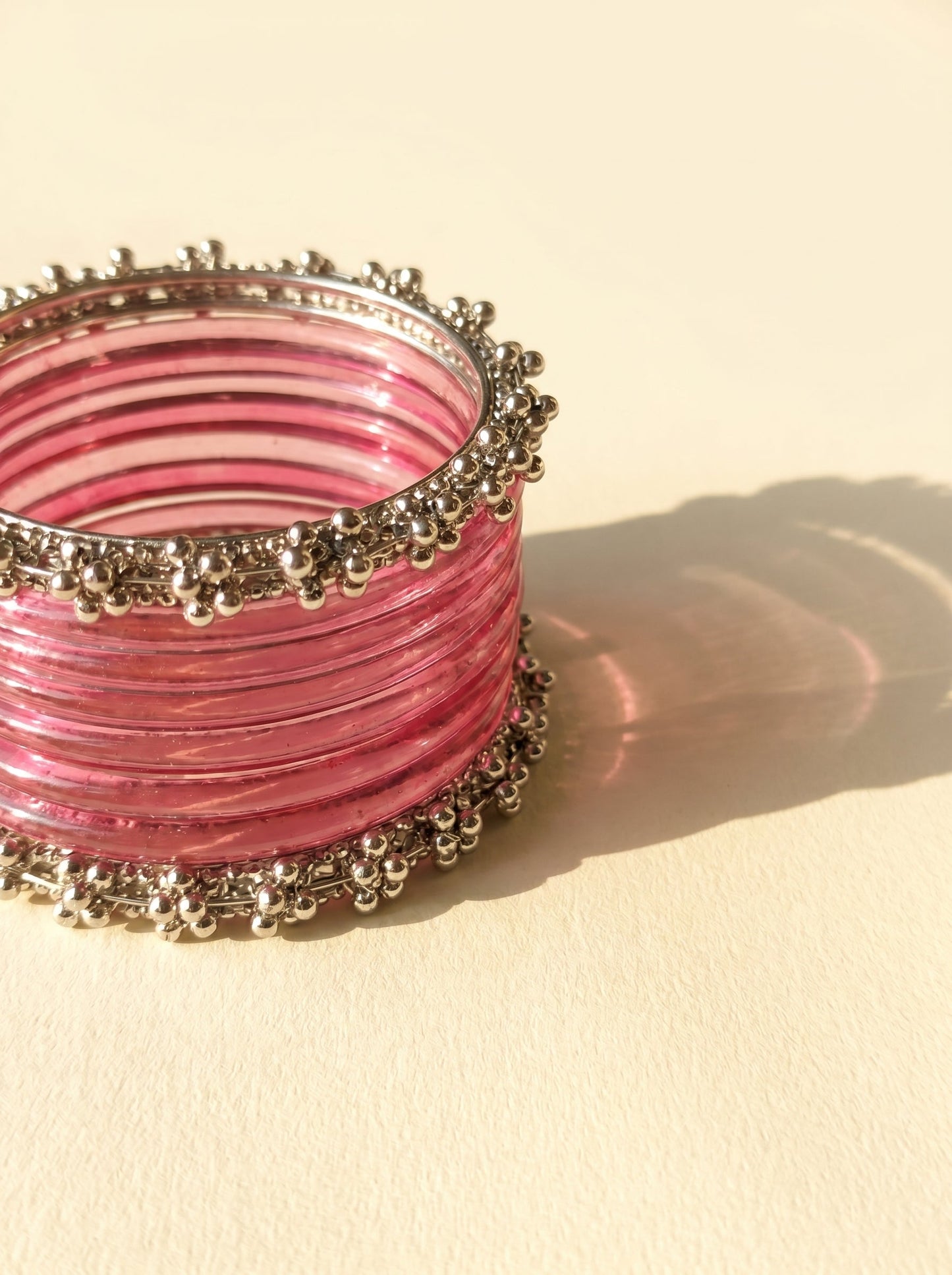 Pink Jelly Bangle with Ghungroo for single wrist | Fuchsia Resin Bangles | Jelly Bangles