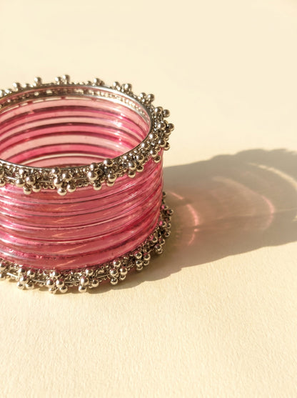 Pink Jelly Bangle with Ghungroo for single wrist | Fuchsia Resin Bangles | Jelly Bangles
