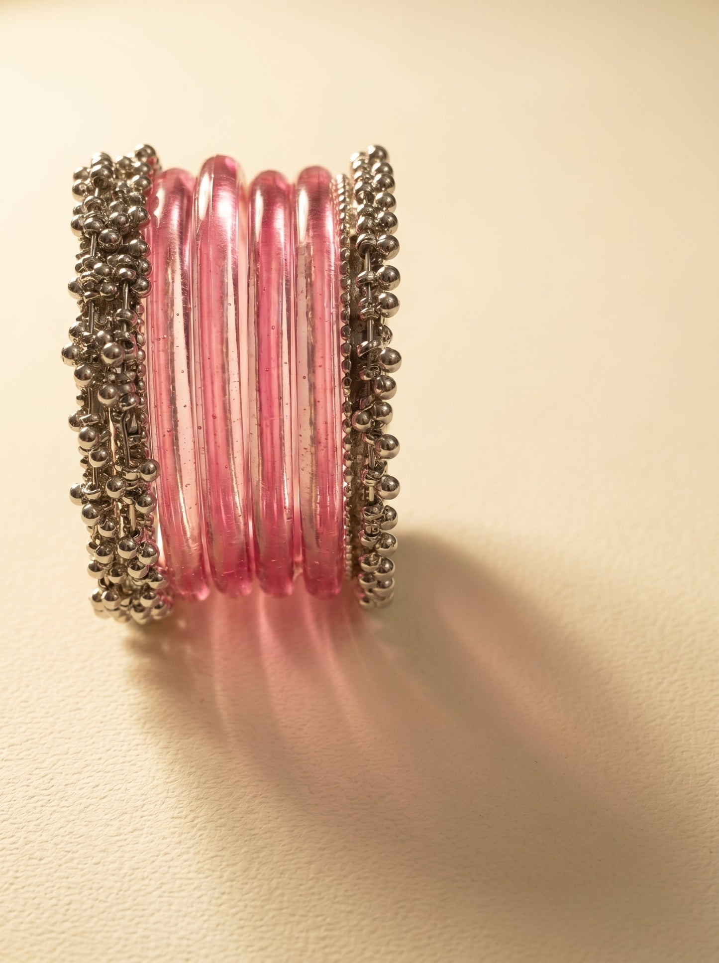Pink Jelly Bangle with Ghungroo for single wrist | Fuchsia Resin Bangles | Jelly Bangles