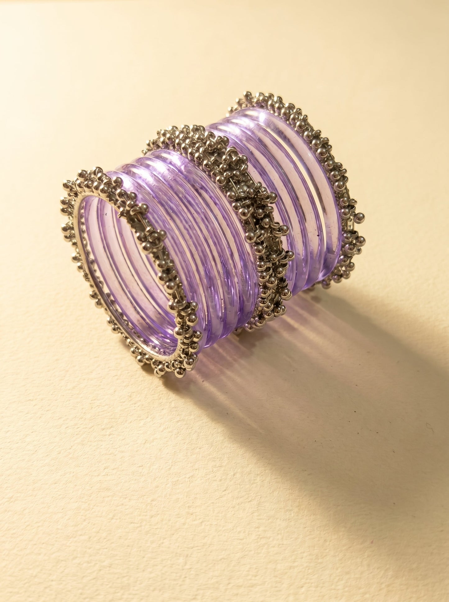 Purple Jelly  Bangle with Ghungroo for single wrist | Lavender Resin Bangles | jelly bangles