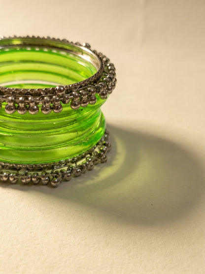 Green Jelly  Bangle with Ghungroo for single wrist | Lime Resin Bangles | Jelly Bangles