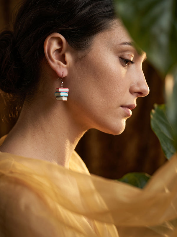The Bibliophile's Mini Book Stack Earrings