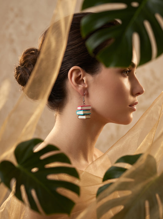 The Bibliophile's Mini Book Stack Earrings