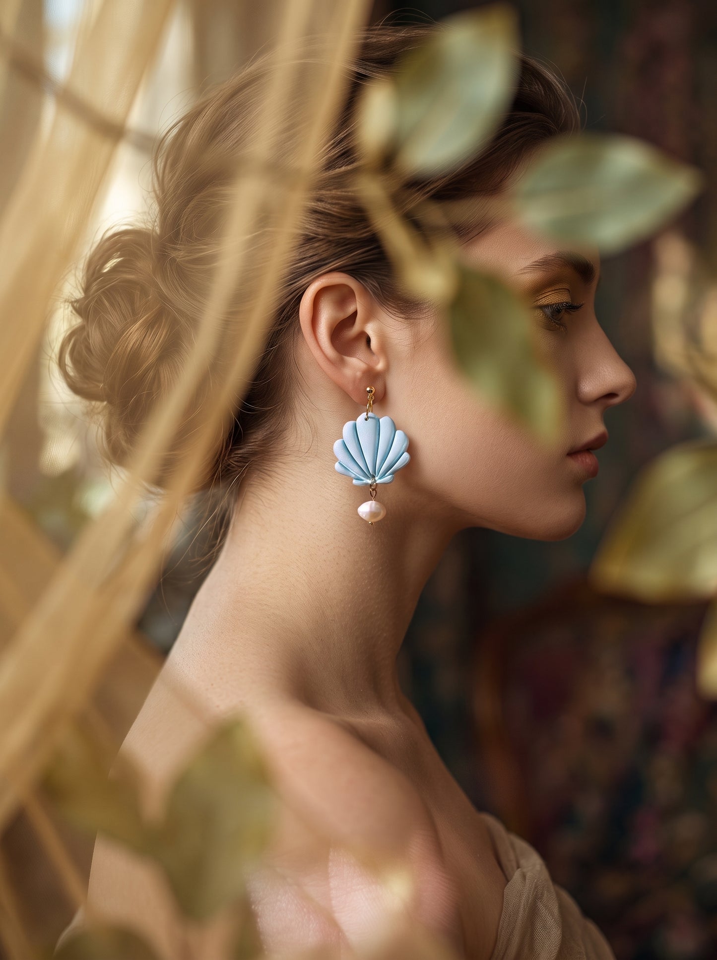 The Azure Shell & Pearl Drop Earrings