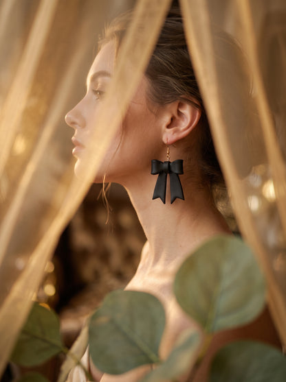 The Noir Coquette Bow Earrings