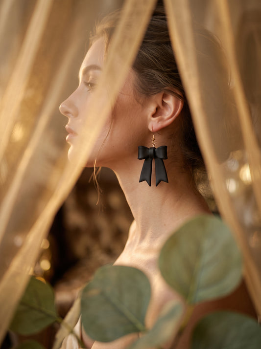 The Noir Coquette Bow Earrings