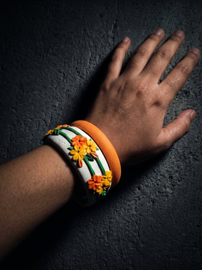 Sophisticated Matte Polymer Clay Bangle - 100% Handcrafted