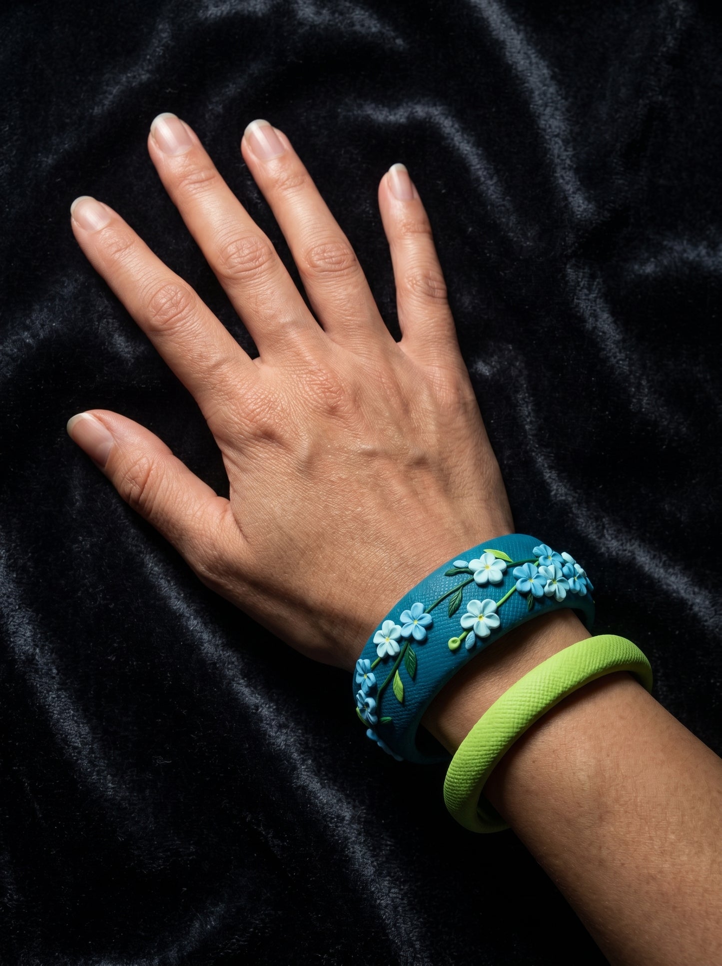 Contemporary Boho Polymer Clay Bangle - 100% Handcrafted