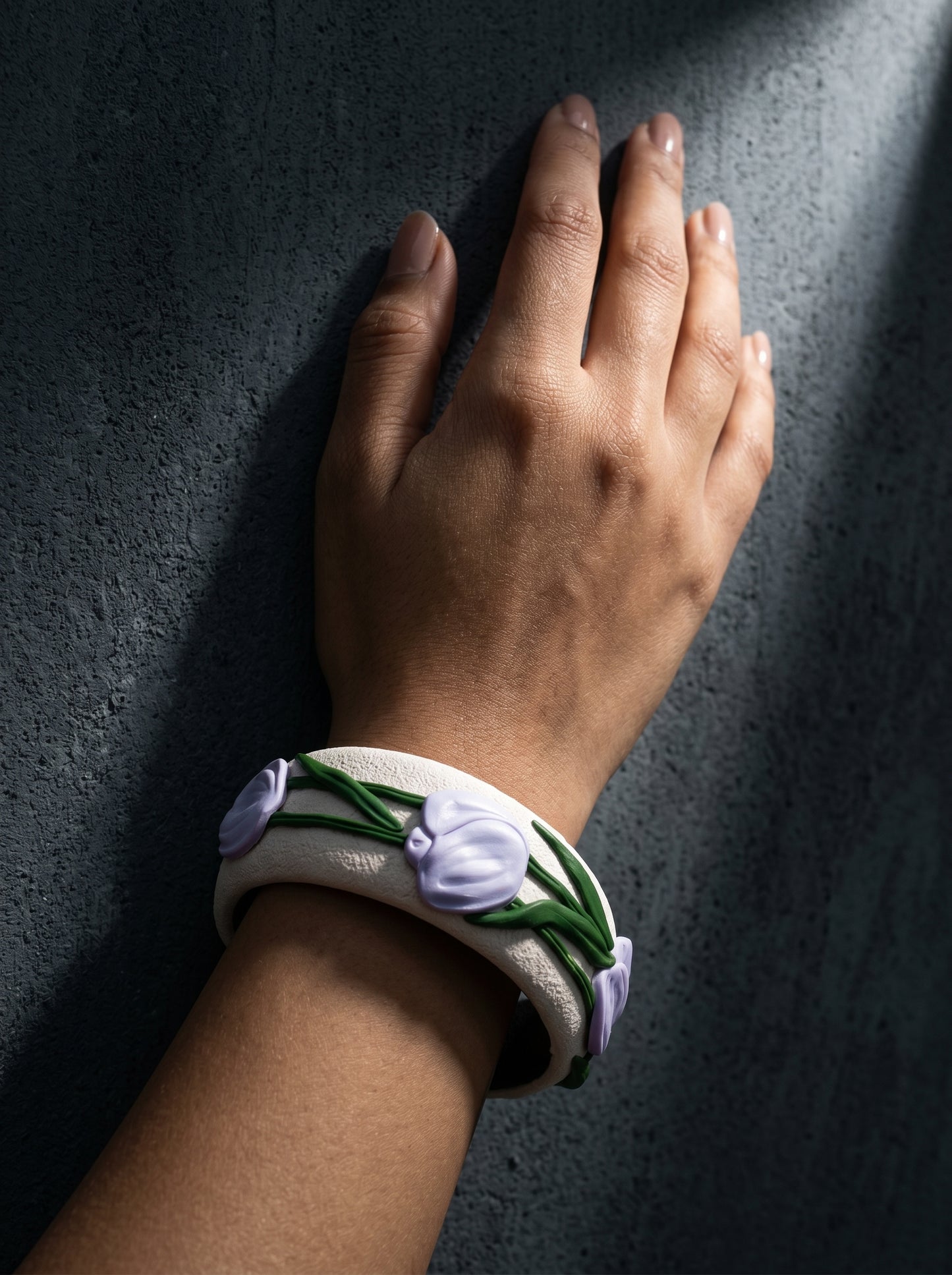 Artisanal Chic Polymer Clay Bangle - 100% Handcrafted