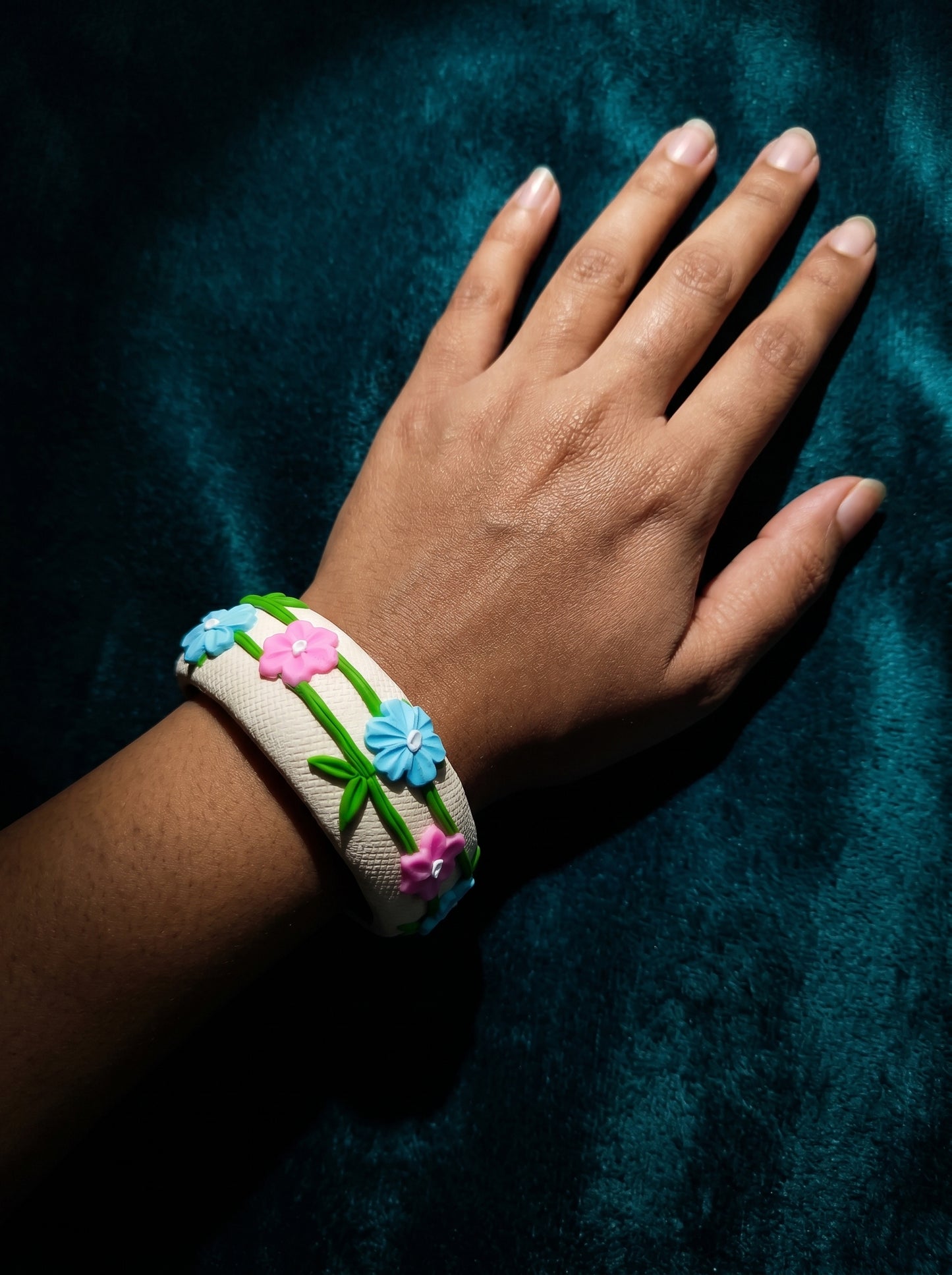 Elegant Evening Polymer Clay Bangle - 100% Handcrafted