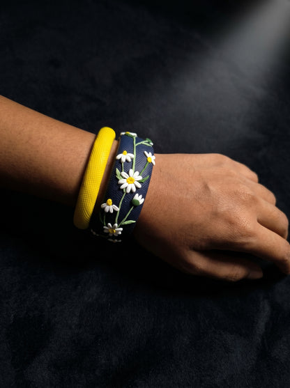 Heritage Inspired Polymer Clay Bangle - 100% Handcrafted