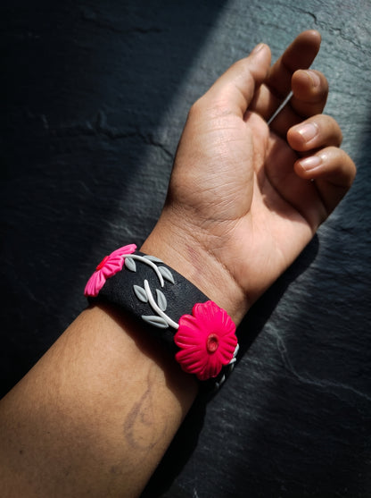 Graceful Pastel Polymer Clay Bangle - 100% Handcrafted