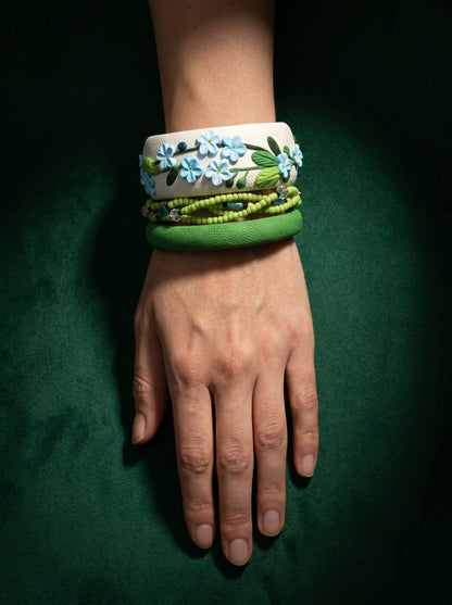 Minimalist Zen Polymer Clay Bangle set - 100% Handcrafted