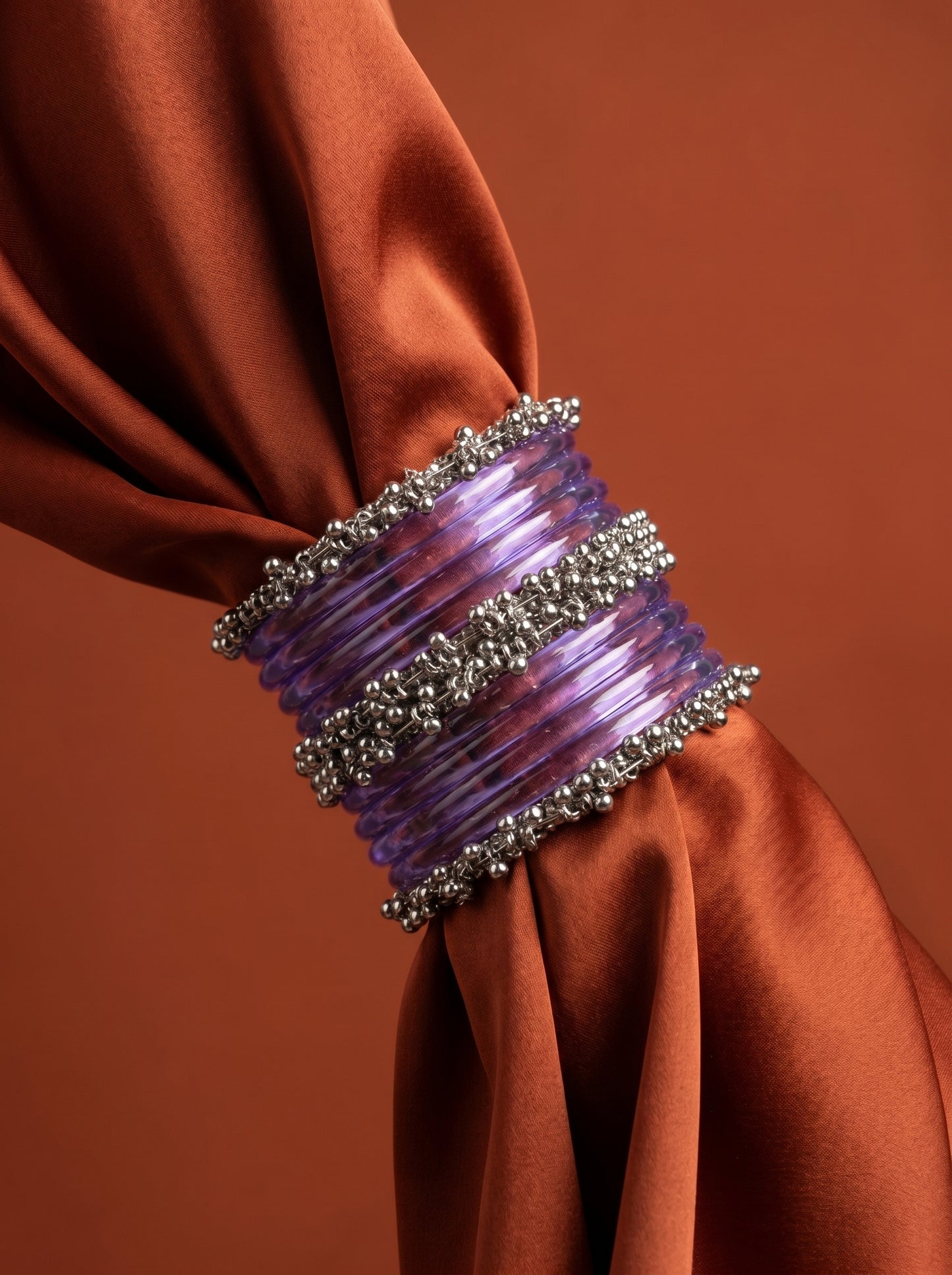 Purple Jelly  Bangle with Ghungroo for single wrist | Lavender Resin Bangles | jelly bangles