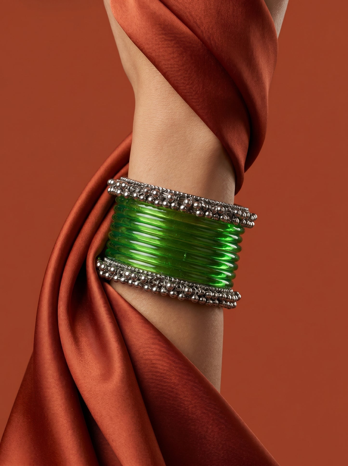 Green Jelly  Bangle with Ghungroo for single wrist | Lime Resin Bangles | Jelly Bangles
