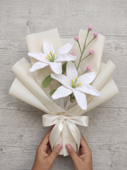 Pure Lily Crochet Bouquet