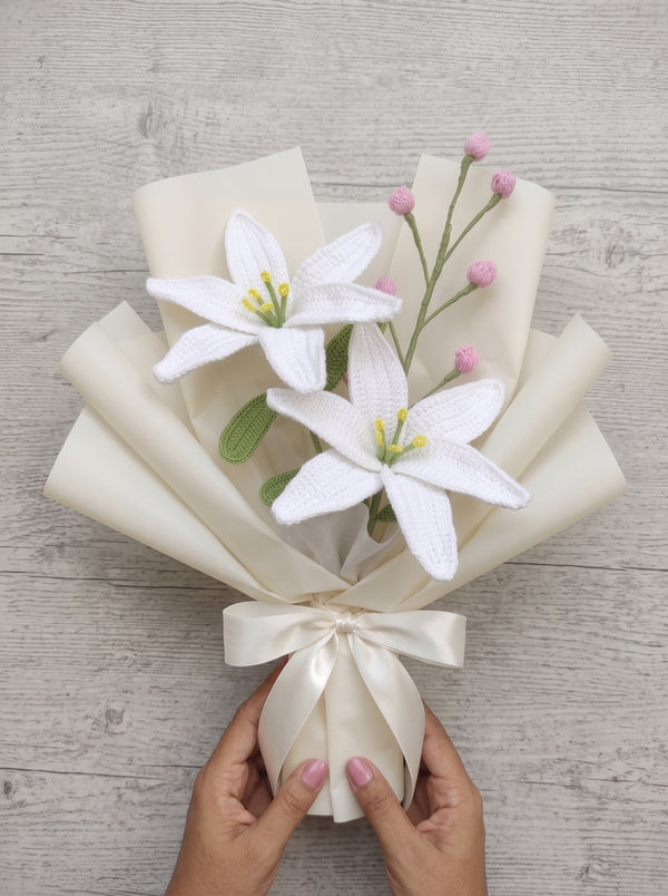 Pure Lily Crochet Bouquet